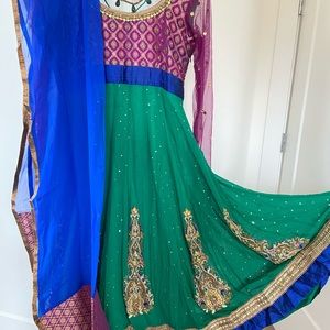 Bhumika Grover designer Anarkali Suit - Jewel Colors